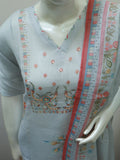 Pastel Bloom Hand painted Linen Semi-Stitched Pure Premium Linen Suit set