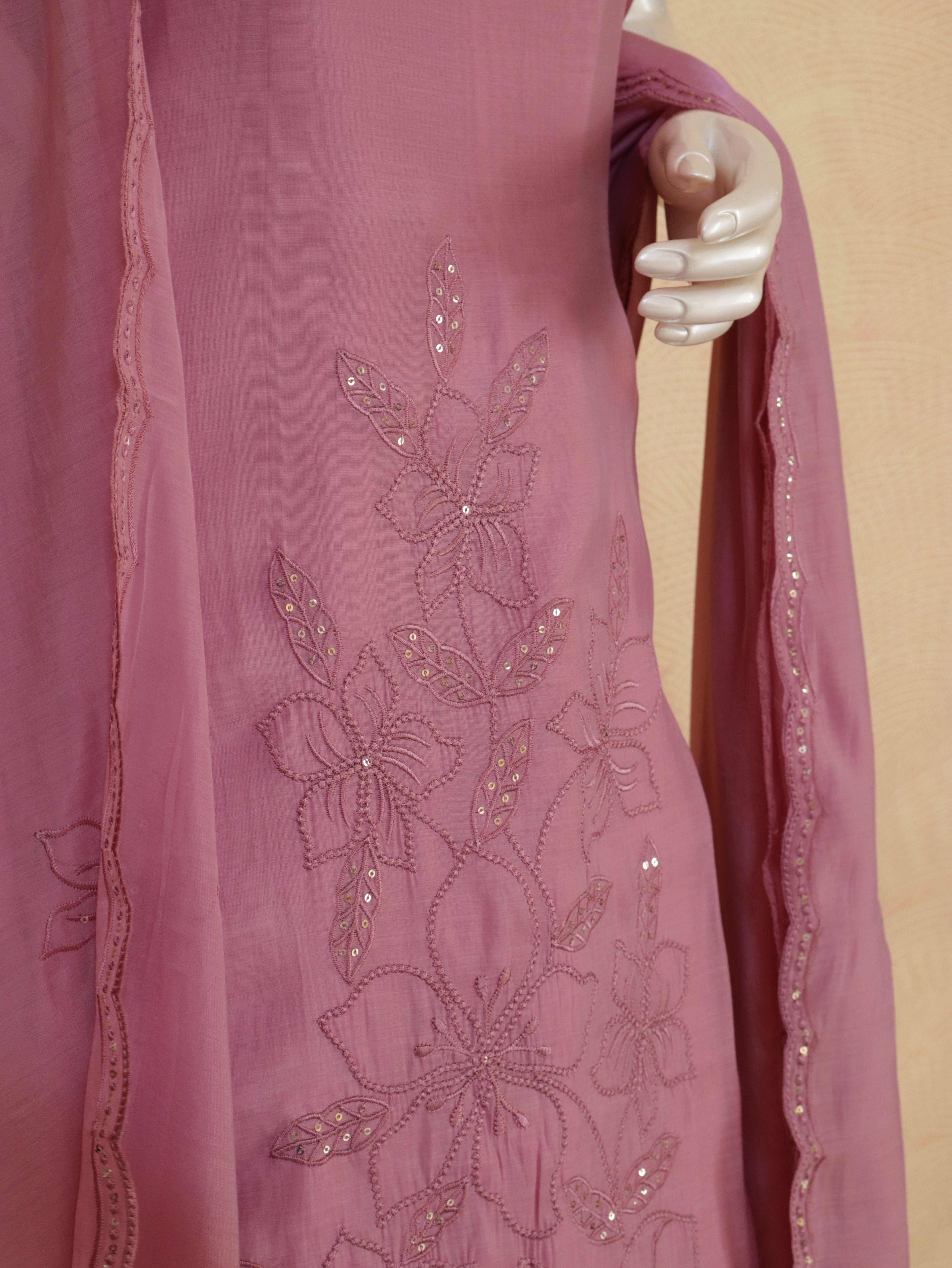Aulera Soft Mul Chanderi Silk Floral Embroidered Suit Set with Dupatta