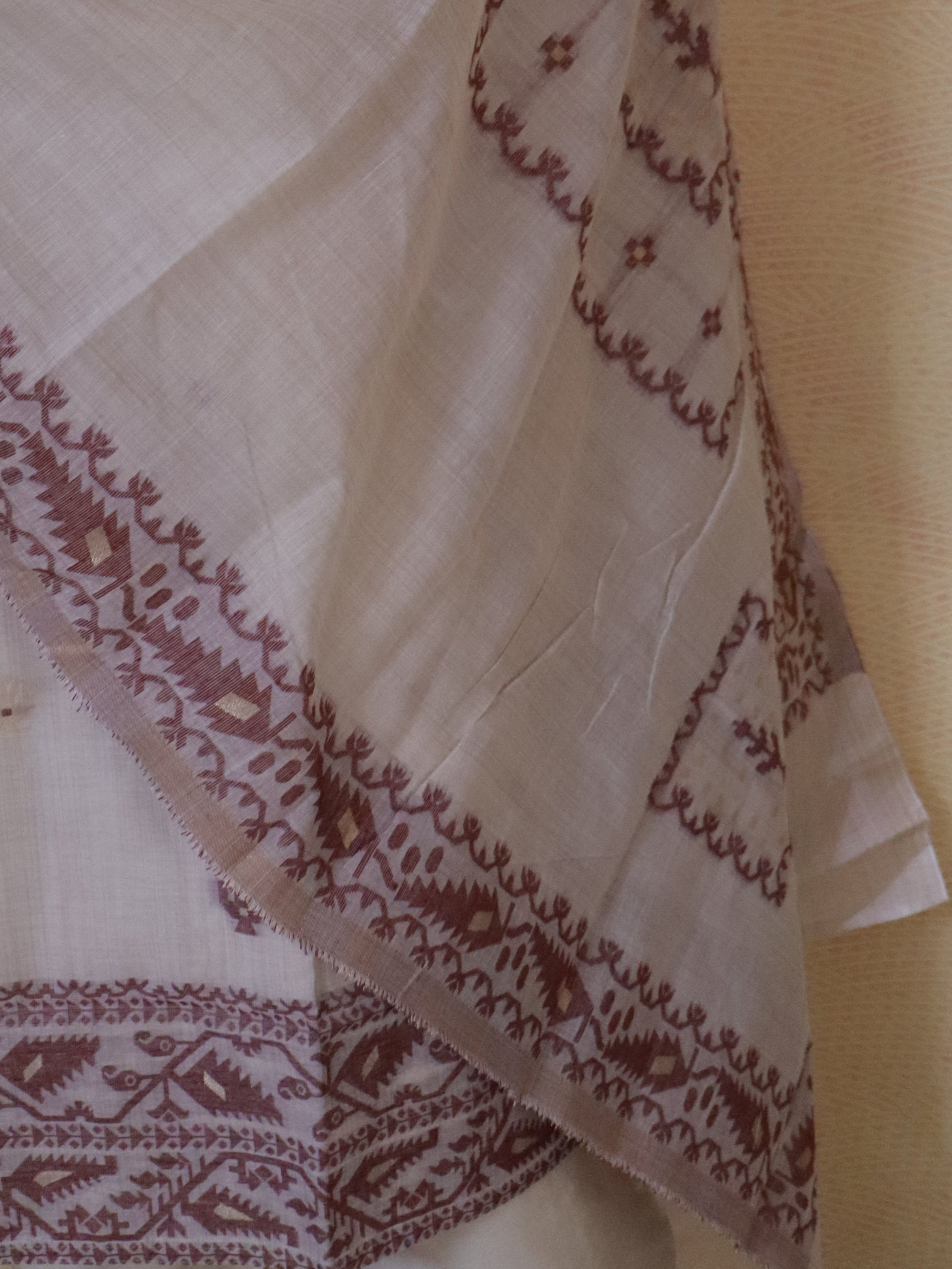 Elegant Chanderi Jhamdhani Stitched Suit with Golden Butas & Lining