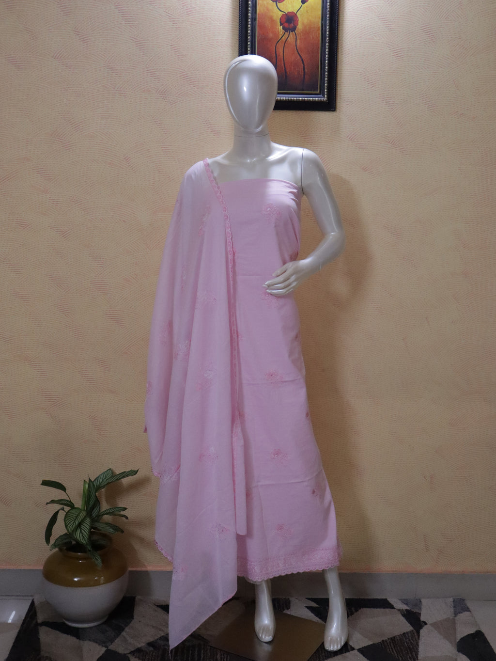 Premium Soft Cotton Embroidered Suit Set with Elegant Embroidered Dupatta