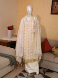 Aulera Onam edit : Pure cotton & Cotton Silk blend Churidar Material with Cotton Dupatta & Bottom | 3-Piece Unstitched Suit Set