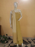 Mustard Yellow  Linen Kurta Set material with Embroidered Butas &  Mul Cotton Dupatta