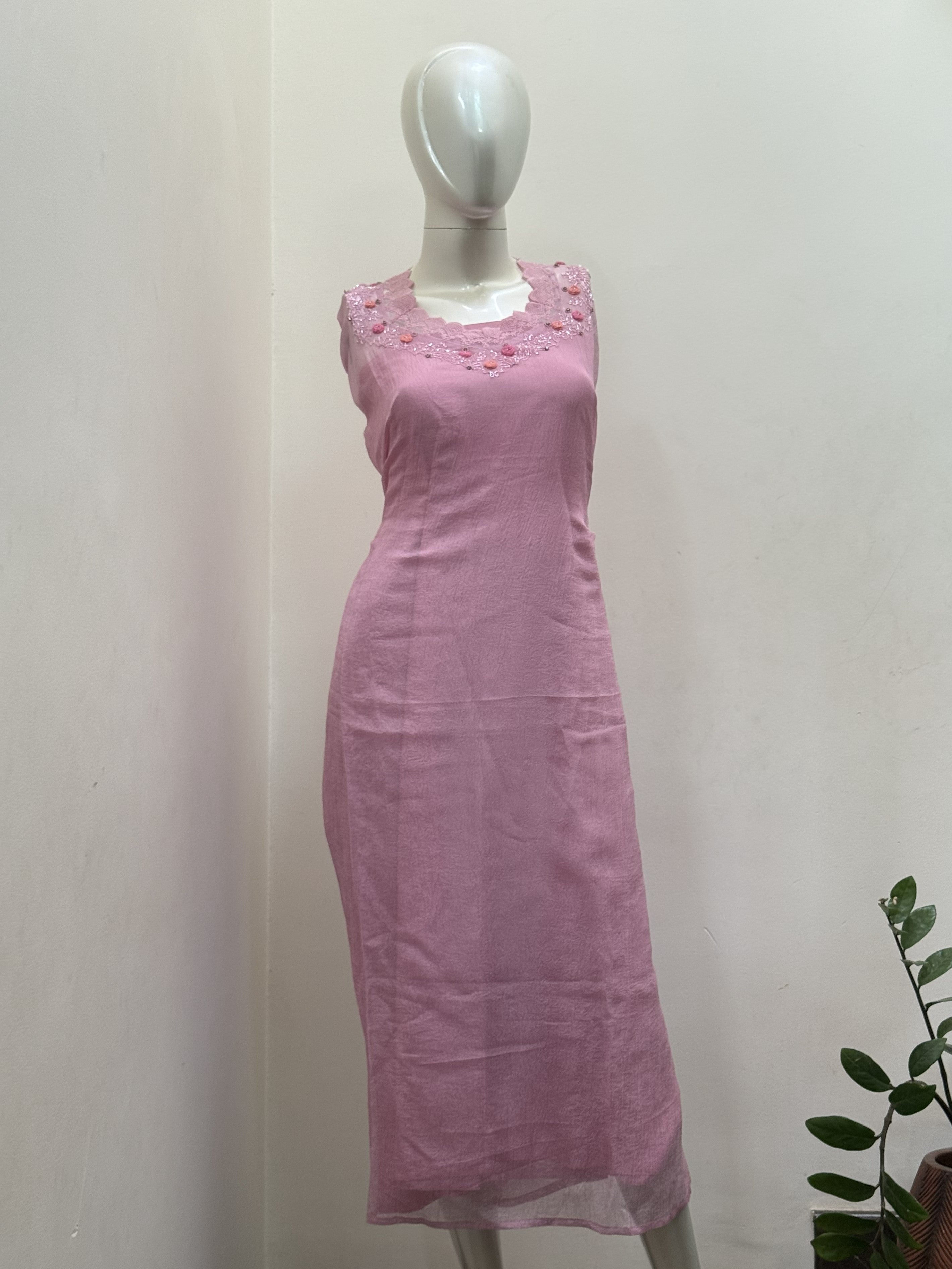 Blush Pink Embroidered Unstitched 2-Piece Churidar Set