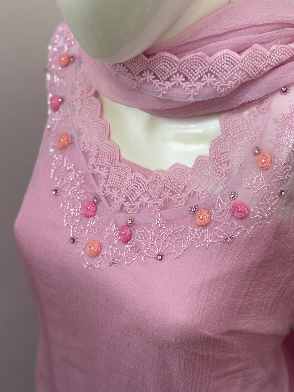 Blush Pink Embroidered Unstitched 2-Piece Churidar Set