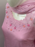 Blush Pink Embroidered Unstitched 2-Piece Churidar Set