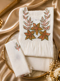 Elegant Mul Chanderi Suit with Embroidery & Appliqué Detailing