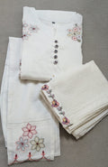 Aulera Signature: The Pristine White Embroidered Mulmul Set